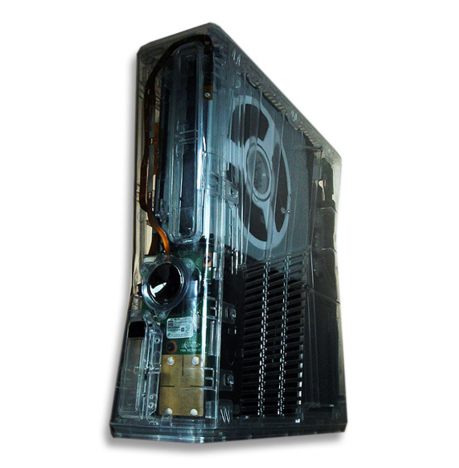 Carcasa Completa Xbox 360 Slim TRANSPARENTE + LUZ