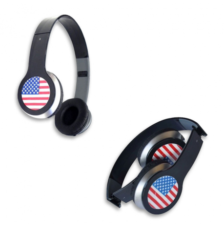 Cascos Negro Bandera USA