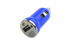 Mini Cargador USB coche Azul