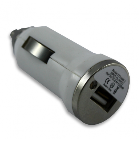 Mini Cargador USB coche BLANCO