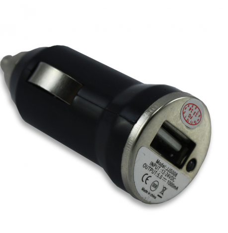 Mini Cargador USB coche NEGRO